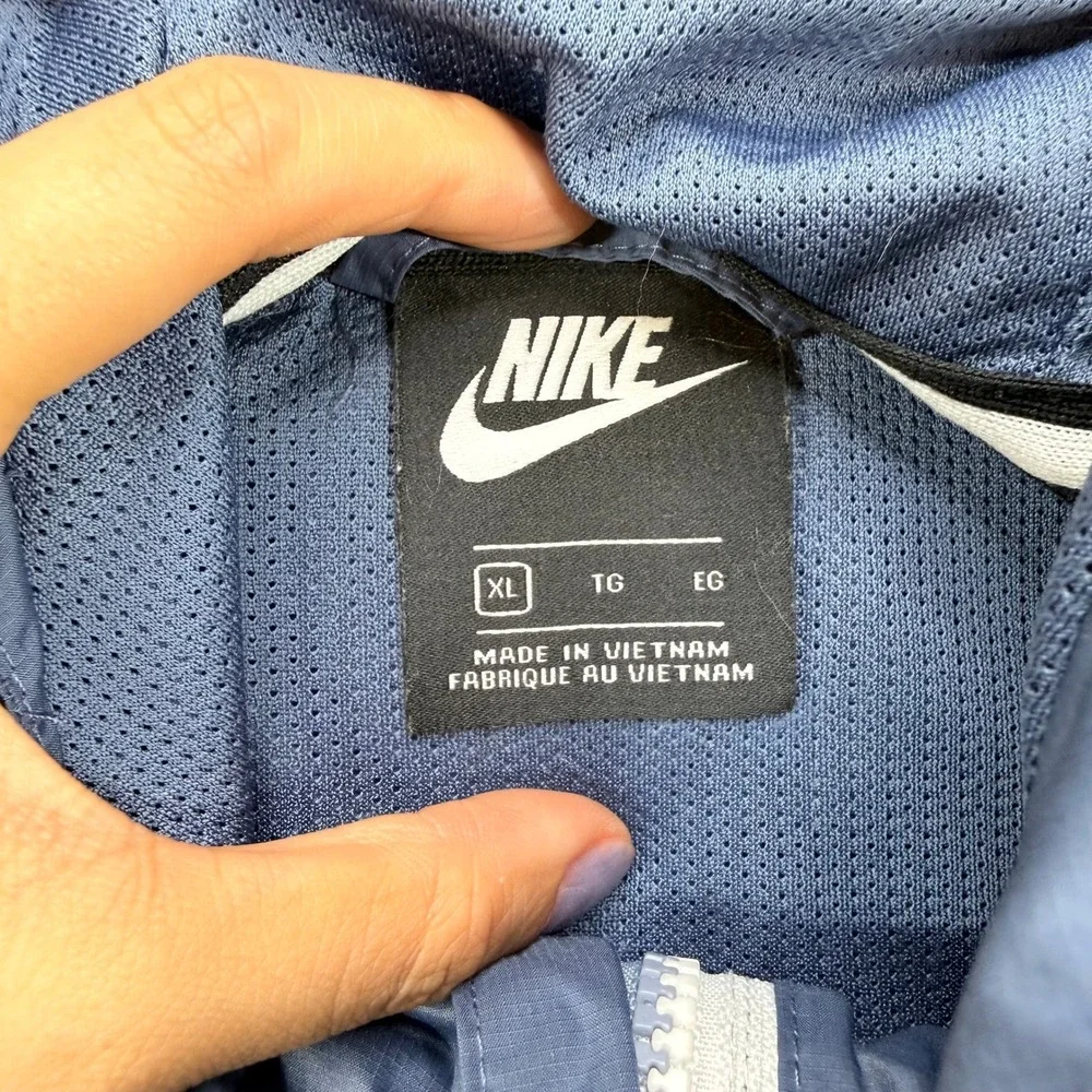 Nike Sportswear Colorblock Windbreaker Hooded Jacket Blue White Youth XL Women S